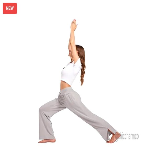 3 Pack High Waisted Wide Leg Yoga Sweatpants with Pockets Drawstring Lounge - Picture 4 of 7